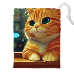 Cute Cat Cat Feline 3d Drawstring Pouch (5xl)