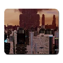 Skyline Skyscrapers Futuristic Sci-fi Panorama Large Mousepad by Pakemis
