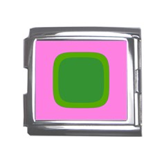 Pink And Green 1105 - Groovy Retro Style Art Mega Link Italian Charm (18mm)