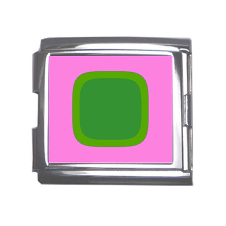 Pink And Green 1105 - Groovy Retro Style Art Mega Link Italian Charm (18mm)