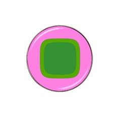 Pink And Green 1105 - Groovy Retro Style Art Hat Clip Ball Marker (4 Pack) by KorokStudios