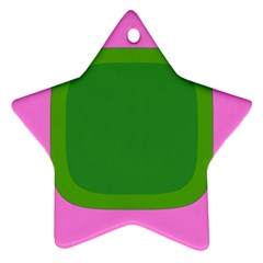 Pink And Green 1105 - Groovy Retro Style Art Star Ornament (two Sides) by KorokStudios