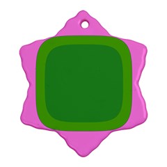 Pink And Green 1105 - Groovy Retro Style Art Ornament (snowflake) by KorokStudios