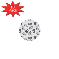 Cute Seamless Pattern With Koala Panda Bear 1  Mini Buttons (10 Pack)  by Pakemis