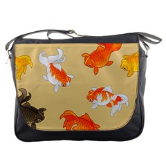 Gold Fish Seamless Pattern Background Messenger Bag by Pakemis