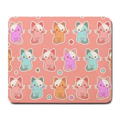 Cute Kawaii Kittens Seamless Pattern Large Mousepad by Pakemis