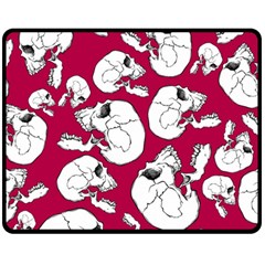 Terrible Frightening Seamless Pattern With Skull Double Sided Fleece Blanket (medium) by Pakemis