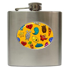 Graffiti Characters Seamless Ornament Hip Flask (6 Oz)