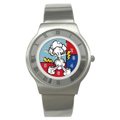 Rays Smoke Pop Art Style Vector Illustration Stainless Steel Watch by Pakemis