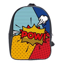 Pow Word Pop Art Style Expression Vector School Bag (large) by Pakemis