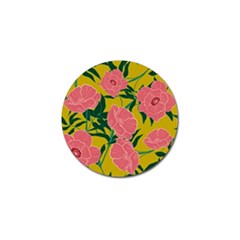 Pink Flower Seamless Pattern Golf Ball Marker