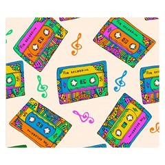 Seamless Pattern With Colorfu Cassettes Hippie Style Doodle Musical Texture Wrapping Fabric Vector Double Sided Flano Blanket (small) by Pakemis