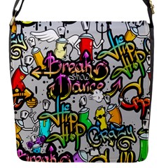 Hip Hop Background Flap Closure Messenger Bag (s) by Pakemis