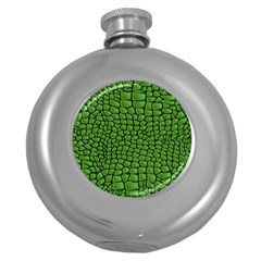 Seamless Pattern Crocodile Leather Round Hip Flask (5 Oz) by Pakemis