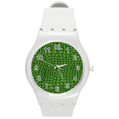 Seamless Pattern Crocodile Leather Round Plastic Sport Watch (m) by Pakemis