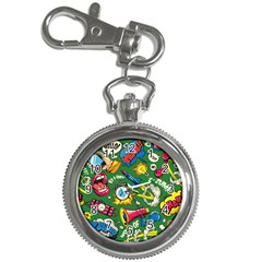 Pop Art Colorful Seamless Pattern Key Chain Watches by Pakemis