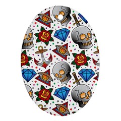 Full Color Flash Tattoo Patterns Oval Ornament (two Sides) by Pakemis