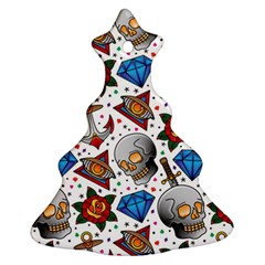 Full Color Flash Tattoo Patterns Christmas Tree Ornament (two Sides) by Pakemis