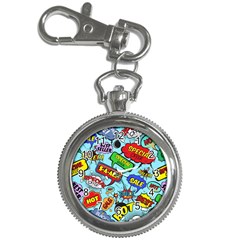 Comic Bubbles Seamless Pattern Key Chain Watches by Pakemis