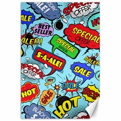 Comic Bubbles Seamless Pattern Canvas 20  X 30  by Pakemis