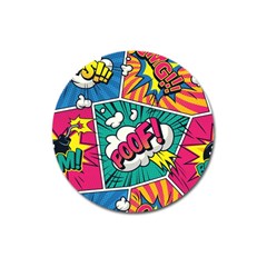 Comic Colorful Seamless Pattern Magnet 3  (round) by Pakemis