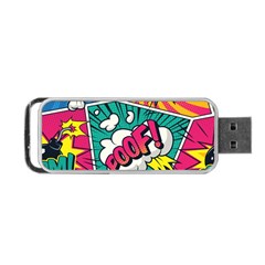 Comic Colorful Seamless Pattern Portable Usb Flash (two Sides) by Pakemis
