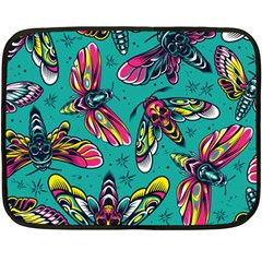 Vintage Colorful Insects Seamless Pattern Double Sided Fleece Blanket (mini)