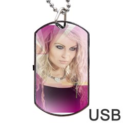 Beauty Dog Tag Usb Flash (one Side) by Sparkle