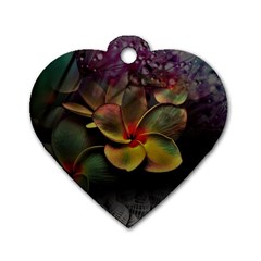 Beautiful Floral Dog Tag Heart (Two Sides)