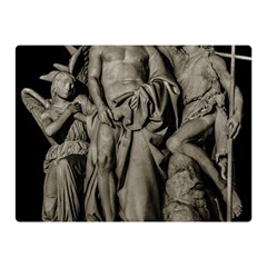 Catholic Motif Sculpture Over Black Double Sided Flano Blanket (mini) by dflcprintsclothing