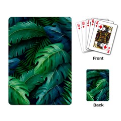 Tropical Green Leaves Background Playing Cards Single Design (rectangle) by Pakemis