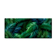 Tropical Green Leaves Background Hand Towel by Pakemis