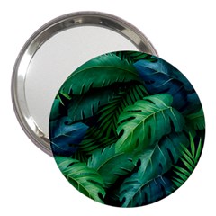 Tropical Green Leaves Background 3  Handbag Mirrors by Pakemis