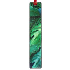 Tropical Green Leaves Background Large Book Marks