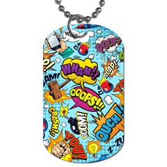 Comic Elements Colorful Seamless Pattern Dog Tag (two Sides)