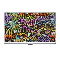 Graffiti Word Seamless Pattern Business Card Holder