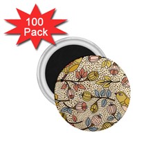 Seamless Pattern With Flower Bird 1 75  Magnets (100 Pack)  by Pakemis