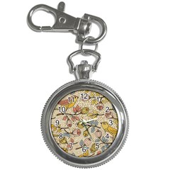 Seamless Pattern With Flower Bird Key Chain Watches by Pakemis