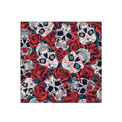 Vintage Day Dead Seamless Pattern Satin Bandana Scarf 22  X 22  by Pakemis