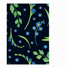 Abstract Wild Flower Dark Blue Background Blue Flowers Blossoms Flat Retro Seamless Pattern Daisy Small Garden Flag (two Sides) by Pakemis