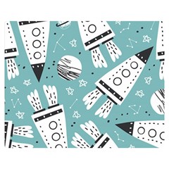 Cute Seamless Pattern With Rocket Planets Stars Double Sided Flano Blanket (medium) by Pakemis