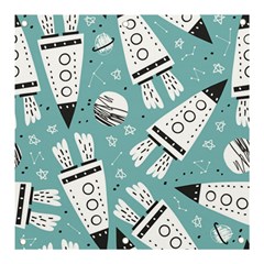 Cute Seamless Pattern With Rocket Planets Stars Banner And Sign 3  X 3  by Pakemis