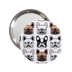 Dog French Bulldog Seamless Pattern Face Head 2 25  Handbag Mirrors