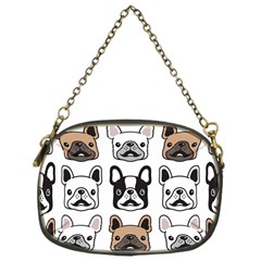 Dog French Bulldog Seamless Pattern Face Head Chain Purse (one Side) by Pakemis