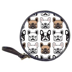 Dog French Bulldog Seamless Pattern Face Head Classic 20-cd Wallets by Pakemis