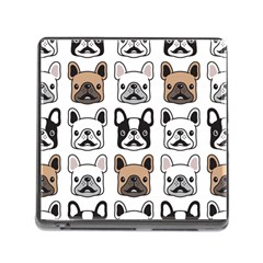 Dog French Bulldog Seamless Pattern Face Head Memory Card Reader (square 5 Slot) by Pakemis