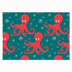 Cute Smiling Red Octopus Swimming Underwater Large Glasses Cloth