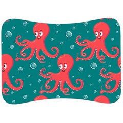 Cute Smiling Red Octopus Swimming Underwater Velour Seat Head Rest Cushion