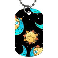 Seamless Pattern With Sun Moon Children Dog Tag (two Sides) by Pakemis
