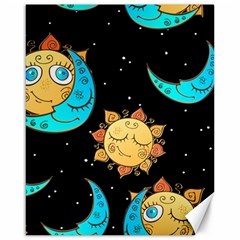 Seamless Pattern With Sun Moon Children Canvas 16  X 20  by Pakemis